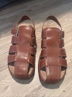 Cole Haan Men's Brown Leather Fisherman Sandals